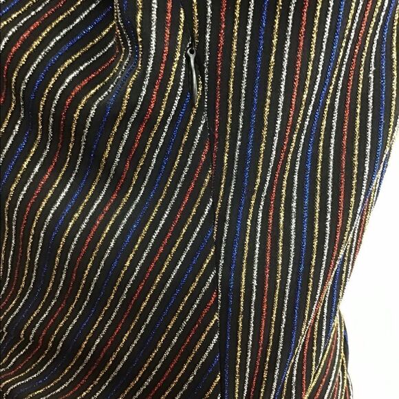 Sam Edelman Pinstripe Metallic Faux Wrap Midi Dress New Size 10 - Picture 5 of 13